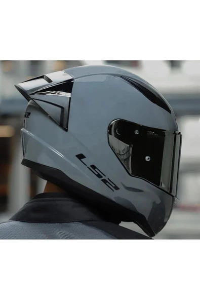 LS2 Rapıd 2 Race Nardo Gri Fullface Motosiklet Kaskı Gri Camlı - 5