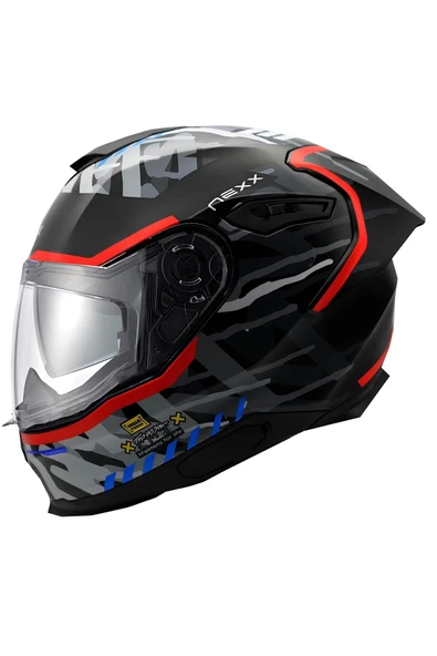 Nexx Y.100r Urbangram Mat Siyah-kırmızı Kask