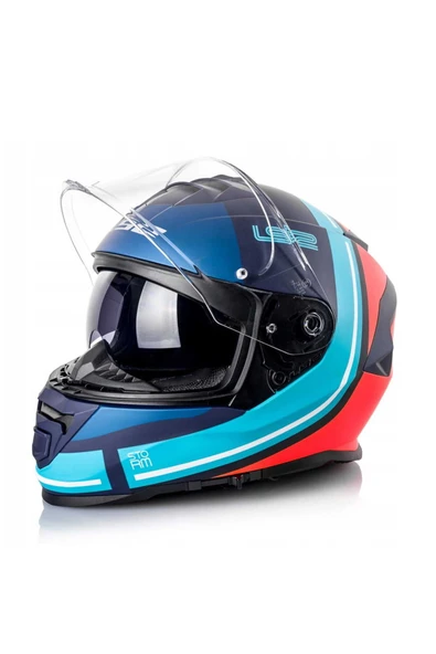 LS2 Storm 2 Slant Full Face Motosiklet Kaskı Şefaf Camlı - 3