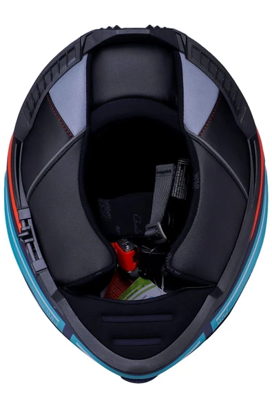 LS2 Storm 2 Slant Mat Mavi Turuncu Kask - 5