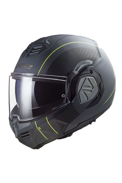 LS2 Advant Cooper Çene Açılır Modüler Kask Mat Tıtanıum Siyah
