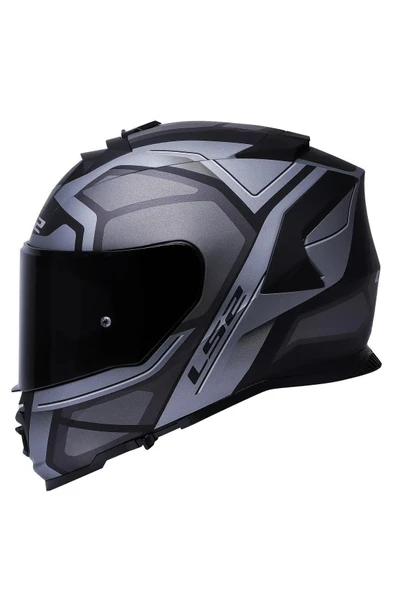 LS2 Storm 2 Faster Mat Tıtanıum Kapalı Motosiklet Kaskı Siyah Camlı - 5