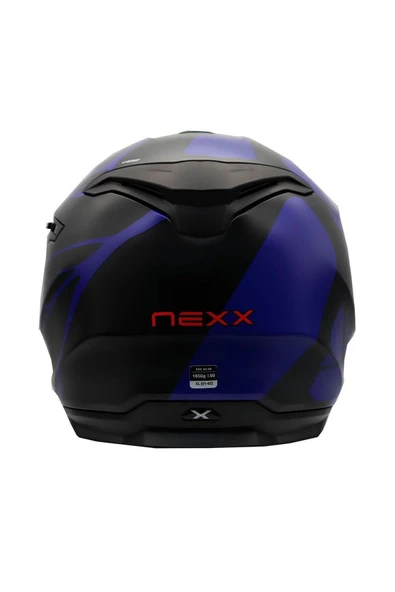 Nexx Y.100 B-side Kapalı Motosiklet Kask Mat Siyah Mavi - Resim 2