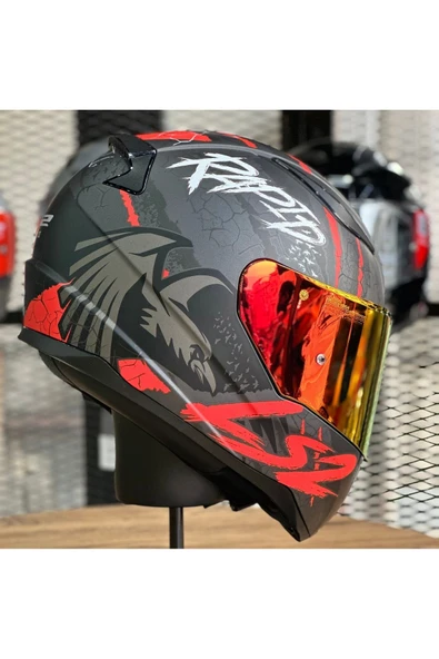 LS2 RAPID 2 RAVEN KIRMIZI FULLFACE MOTOSİKLET KASKI KIRMIZI CAMLI - 4