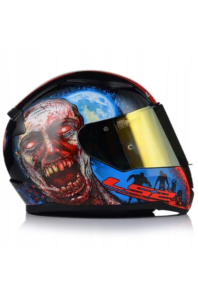 LS2 Rapıd 2 Zombıe Fullface Motosiklet Kaskı Gold Camlı - 2