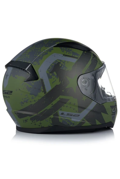 LS2 RAPID II THUNDER BIRDS MAT YEŞİL MOTOSİKLET KASKI - 6