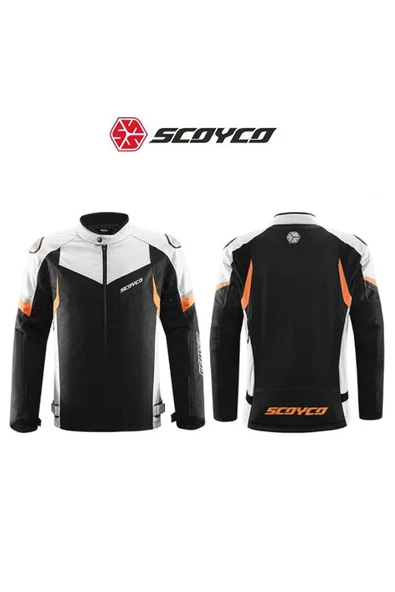 Scoyco JK176 WATERPROOF 4 MEVSİM MOTOSİKLET MONTU SİYAH TURUNCU GRİ - 2