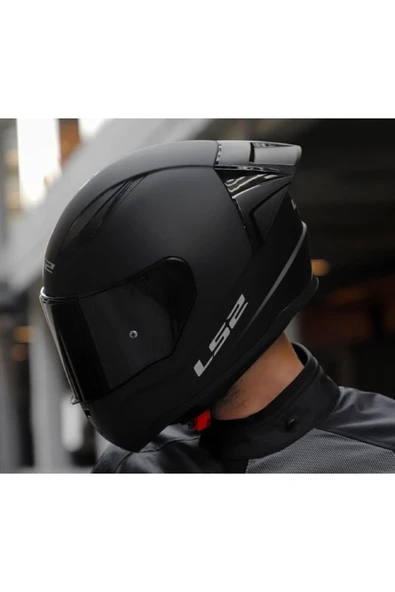 LS2 Rapıd 2 Race Mat Siyah Full Face Motosiklet Kaskı Siyah Camlı - 4