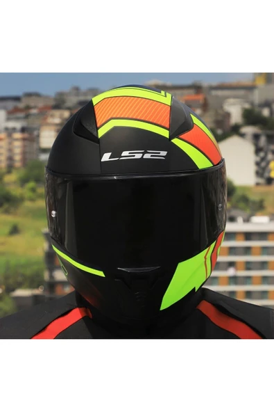 LS2 RAPID 2 EXTRA MAT NEON SARI FULLFACE MOTOSİKLET KASKI SİYAH CAMLI - 5