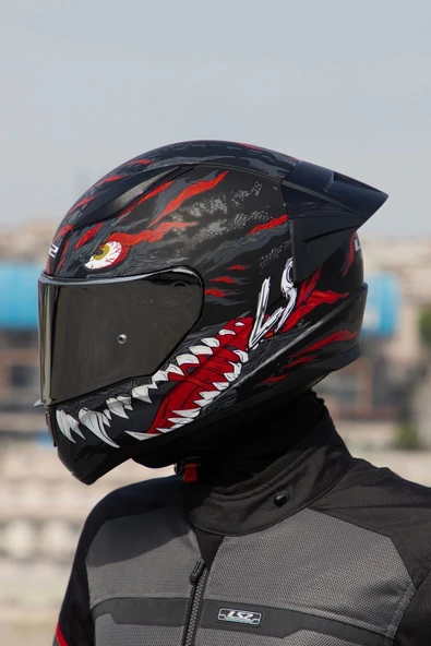LS2 RAPID 2 RACE KAIJU MAT SİYAH-KIRMIZI-BEYAZ KASK