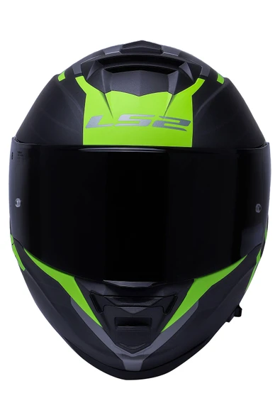 LS2 Storm Nerve Mat Siyah Neon Sarı Kask Siyah Camlı - Resim 4
