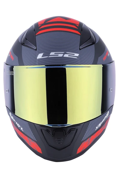 LS2 Rapıd 2 Xtreet Mat Siyah-Kırmızı Kask Sarı Cam - 3