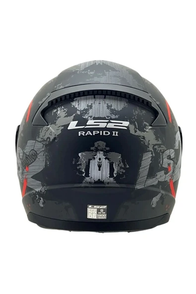 LS2 RAPID 2 CIRCLE  FULLFACE MOTOSİKLET KASKI GRİ CAMLI - 2