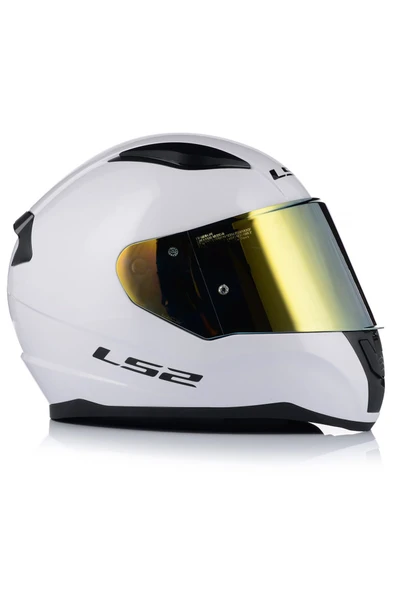LS2 Rapıd 2 Beyaz Fullface Motosiklet Kaskı Gold Camlı - 4