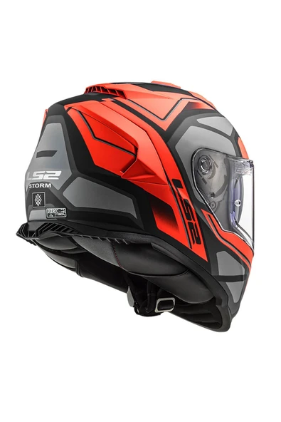 LS2 STORM 2 FASTER MAT KIRMIZI-TITANIUM KASK