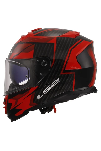 LS2 Storm 2 Tracker Full Face Motosiklet Kaskı Siyah-Kırmızı - 3