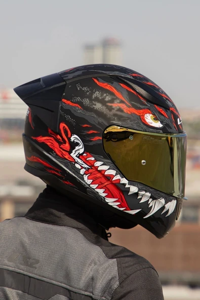 LS2 RAPID 2 RACE KAIJU MAT SİYAH-KIRMIZI-BEYAZ KASK