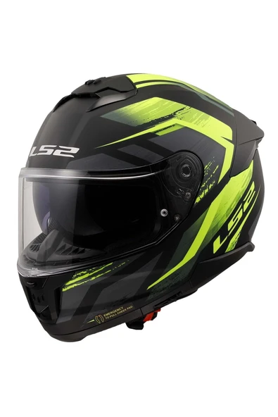 LS2 Stream 2 Fury Mat Siyah-gri-neon Sarı Kask 3xl ürün görseli 1