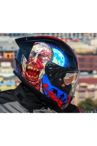 LS2 Rapıd 2 Race Zombıe Fullface Motosiklet Kaskı Şeffaf Camlı - 3