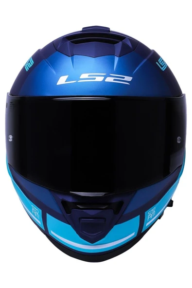 LS2 Storm 2 Slant Mat Mavi Turuncu Fullface Motosiklet Kaskı Siyah Camlı - 3