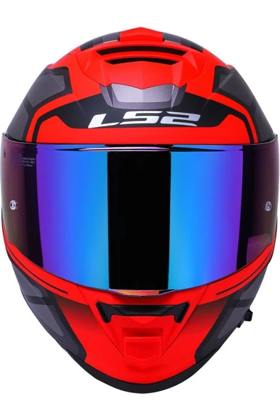 LS2 Storm 2 Faster Mat Kırmızı Kapalı Motosiklet Kaskı  Gökkuşağı Camlı - 4