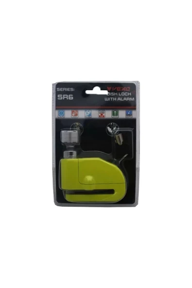 Vexo Sr6 Alarmlı Disk Kilit Neon Yeşil - 2