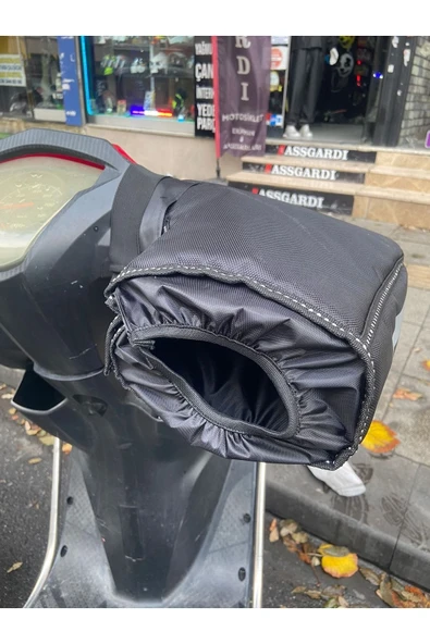 ASSGARDI COLLECTION Motosiklet El Koruma Scooter Universal Premium Elcik Rüzgarlık Içi Yünlü Su Geçirmez Reflektörlü - 4