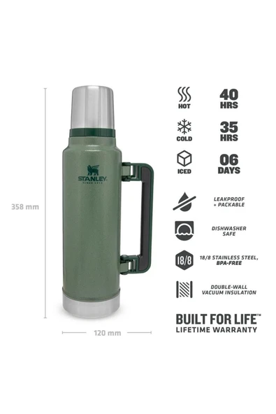 STANLEY 10-08265-001 1.5QT CLASSIC VAC BTL H.GREEN EU TERMOS - 4