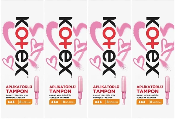 Kotex Aplikatörlü Tampon Normal 32 Li Set (4PK*8)