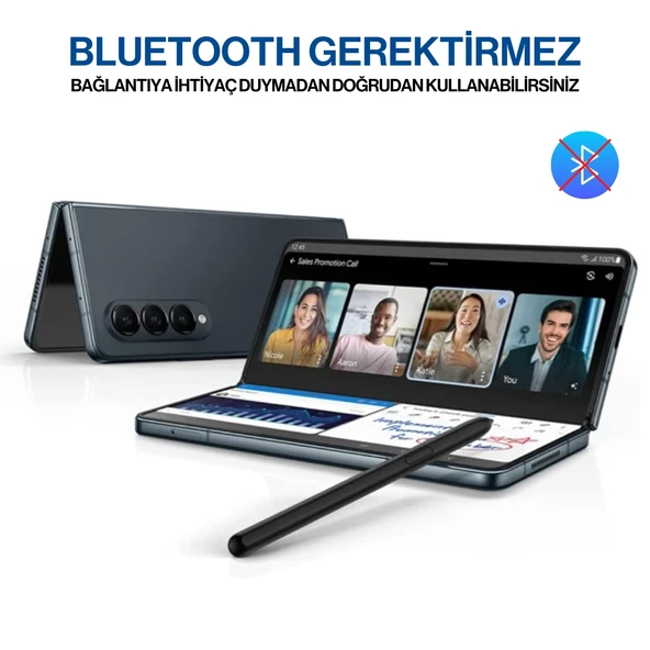 Samsung Galaxy Z Flip 4 Uyumlu S Pen Dokunmatik Stylus Kalem ve Yedek Uç - 2