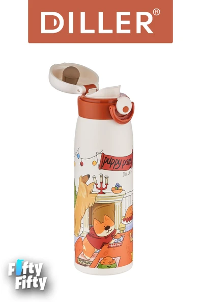 DILLER 500 ML Rahat İçim Paslanmaz Çelik Termos Kilitli Kapak Çelik Süzgeçli -FFDILLERD9214 - 2