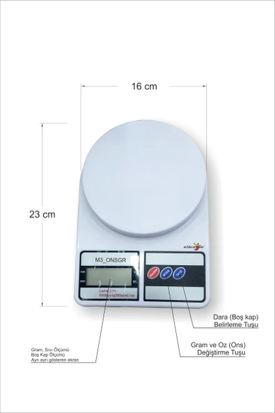 Mutfak Yemek Aktar Kasap Manav Şarküteri Aşçı İçn Hassas Lcd Dijital Elektronik Terazi Baskül Kantar - 3