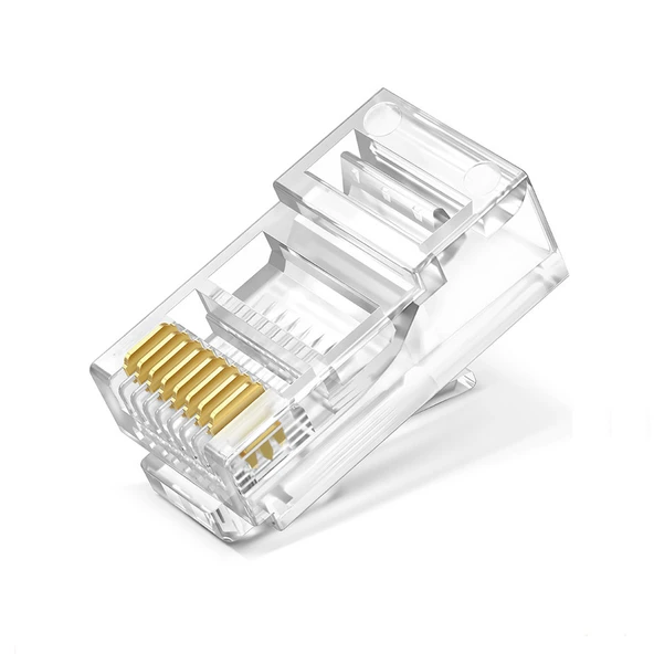 10 Adet 8P8C Plastik RJ45 Soket  Ethernet Bağlantı Kablo Konnektörü Açık Uçlu 8 Pin Şeffaf Cat5 Cat6 Network Ağ Modem Hub Ruuter Bilgsayar PC Switch - Resim 3