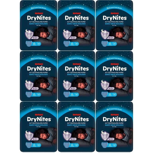 Drynites Emici Gece Külodu/Külot Bez Erkek 13+ Yaş (48-60KG) X Large 180 Adet Mega Pk (9PK*20)