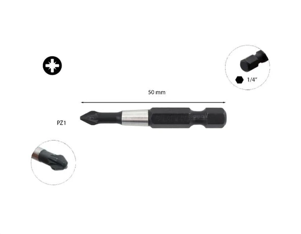 Ceta Form PZ1 x 50 mm Darbeli Yıldız Bits Uç-CETA CB/591TM