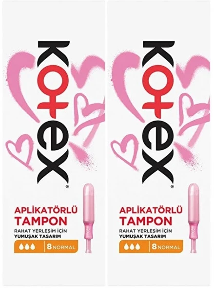 Kotex Aplikatörlü Tampon Normal 16 Lı Set (2PK*8) - 1