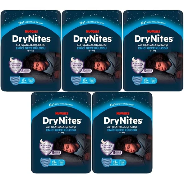 Drynites Emici Gece Külodu/Külot Bez Erkek 13+ Yaş (48-60KG) X Large 100 Adet Mega Pk (5PK*20) ürün görseli