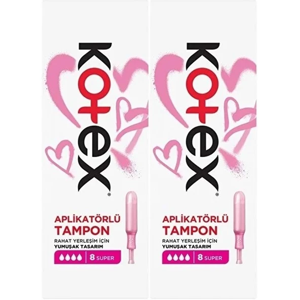 Kotex Aplikatörlü Tampon Süper 16 Lı Set (2PK*8) - 1