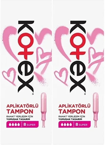 Kotex Aplikatörlü Tampon Süper 16 Lı Set (2PK*8)