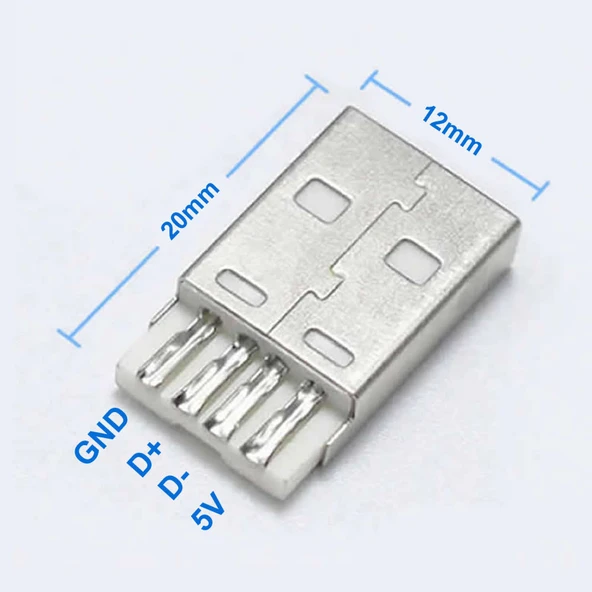 USB Type A Erkek Soket  Lehimlenebilir 4 Pin Diy Tip A Elektronik Devre Cihaz Usb 2.0 Port Haberleşme Konnektör Adaptör