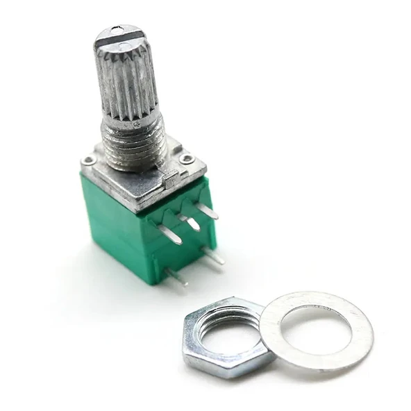 5 Pin 10kohm Potansiyometre B10K Anahtarlı Pot  Tırtıklı 15mm Döner Ayarlanabilir Direnç Ses Parlaklık Voltaj Ayarı Amfi Anfi Araba Teyp Güç Kaynağı Test Ölçme - 4