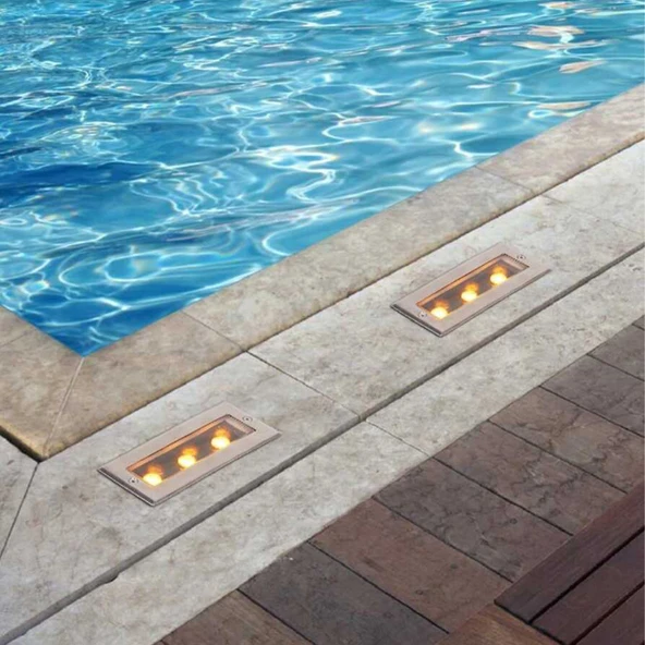 Sıva Altı Wallwasher lüks dekoratif ışık show gösteri aydınlatma açık alan enerji tasarruflu Doğa Beyaz LED A-1104 395mm x 90mm 12W - 12