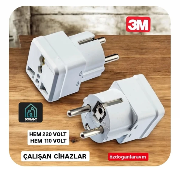 3m Çevirici Priz Amerikan Ingiliz Japon Fiş Dönüştürücü Türk Tipe Fişe Çeviren Adaptör Başlık