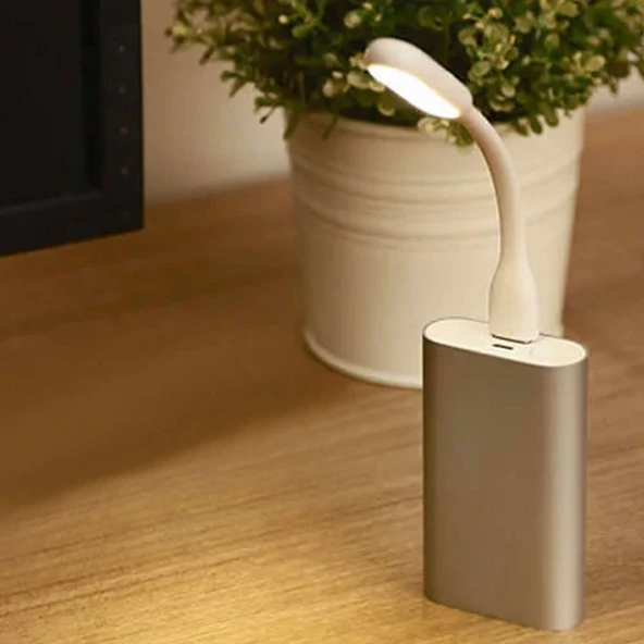 Usb Led Lamba 15cm Beyaz Renk Işık  Portatif Taşınabilir Gece Lambası Masa Aydınlatma Kamp Bilgisayar Laptop Powerbank Adaptör Araba - Resim 6