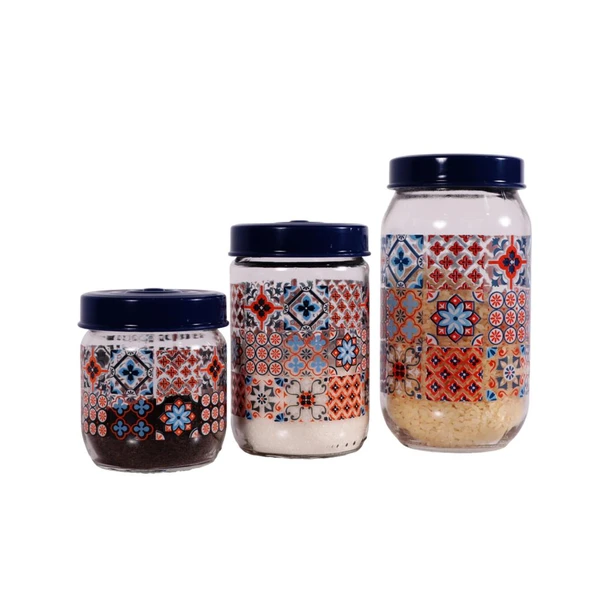 Herevin 139357-810 Mozaik Desenli Kavanoz Seti 3'lü (425-660-1000 ml) - 5