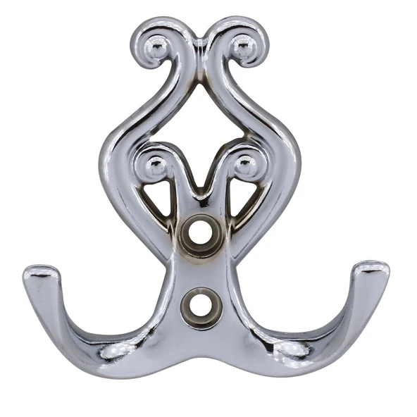 Metal Askı Vestiyer Duvar Dolap Elbise Askısı Krom Renk Mobilya Kapı Askılığı Aparatı 5 Adet - Resim 6