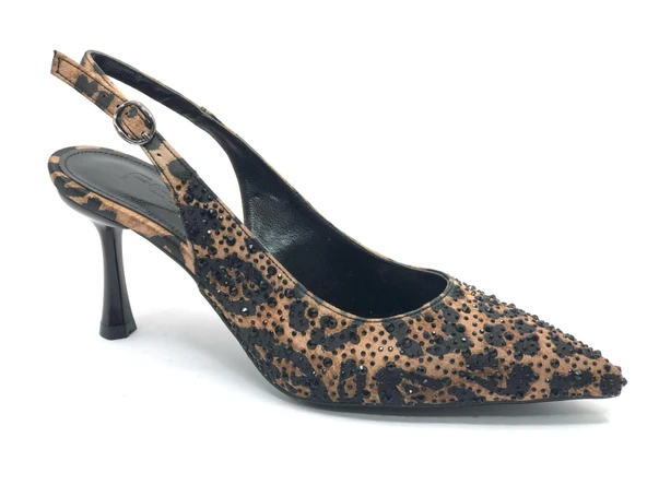 Feles Taş Detaylı Arkası Açık Stiletto Kadın Topuklu Ayakkabı - Resim 3