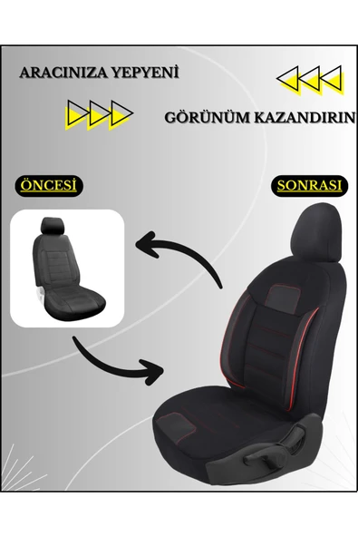 Z&C MAXTECH Dacia Sandero Araçlara Uyumlu Tam Takım Özel Tasarım Oto Koltuk Kılıfı Seti ABk137 - Resim 5