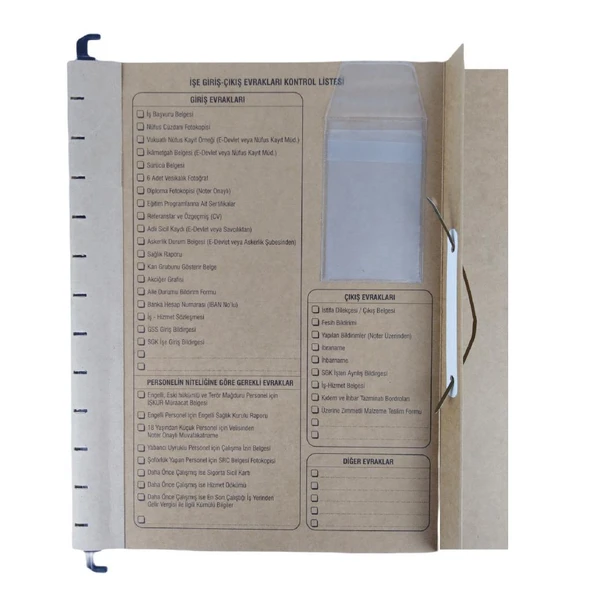 Gülpaş Tekli Personel Özlük Dosyası Askılı Kraft 10 lu Kod:222 - 2
