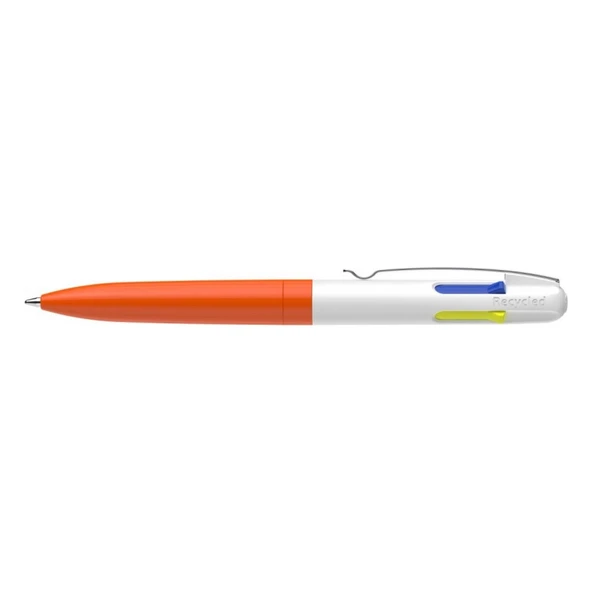 Schneider Take 4 Neon Fonksiyonlu Tükenmez Kalem 1.0 mm 4 Renk Turuncu-Beyaz Gövde 138126 - 2